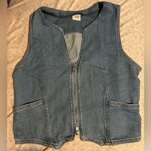 Blue Denim Vest with Pockets
